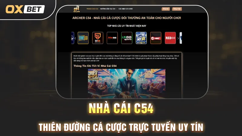 Nhà cái C54, thiên đường cá cược trực tuyến